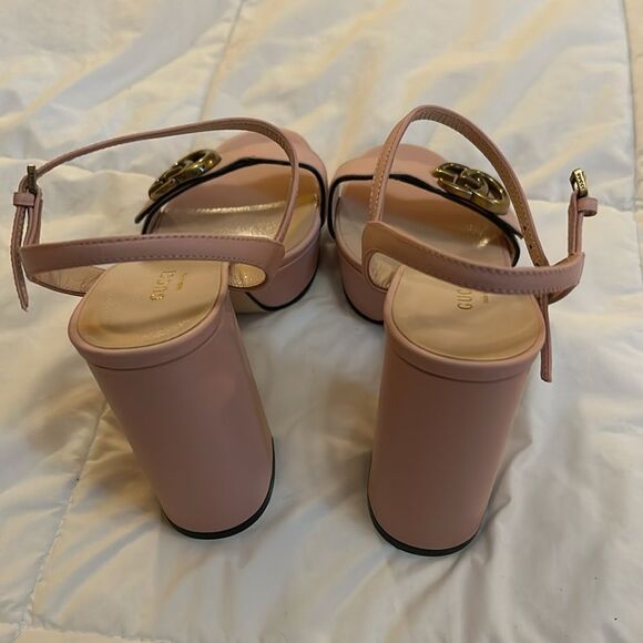 Gucci Marmont Pink Leather Gg Ankle Strap Block Heel, EU37/US 7, NWT Authentic - Picture 6 of 14